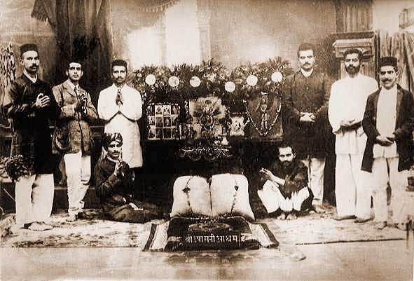 Merwan seated left, with his early companions