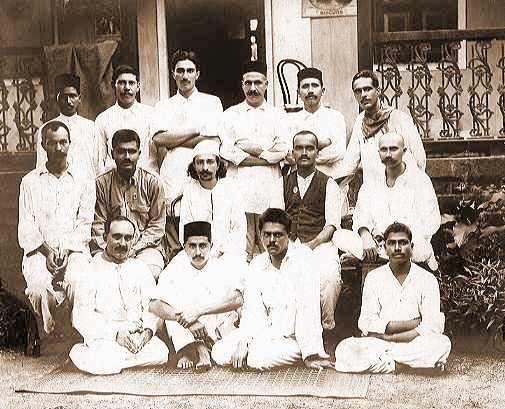 Meher Baba with his early disciples at Manzil-e-Meem in Bombay in 1922